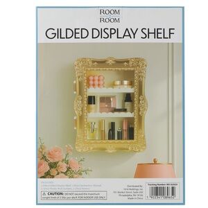 Gold Gilded Display Shelf Plastic NEW